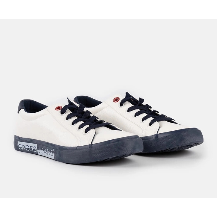 Bijele i tamnoplave muške Cross Jeans tenisice bijela 1