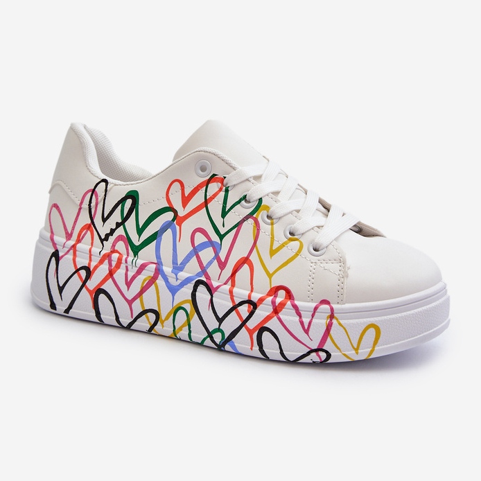 Ženske tenisice sa srcima Bijeli Claral bijela 1