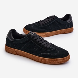 Muške tenisice od brušene kože Big Star NN174187 crne crno 1