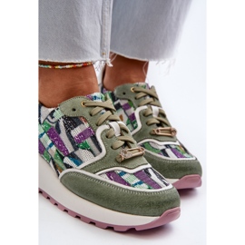 Ženske kožne tenisice na platformu Maciejka 06390-09 Celadon zelena 2