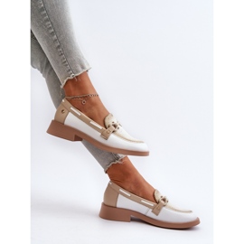 Kožne mokasine Ženske cipele Maciejka 06493-11 Bijela i bež 1