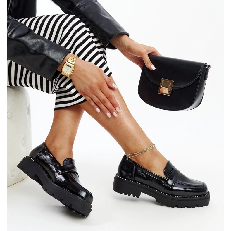 Crne kožne natikače crna 1