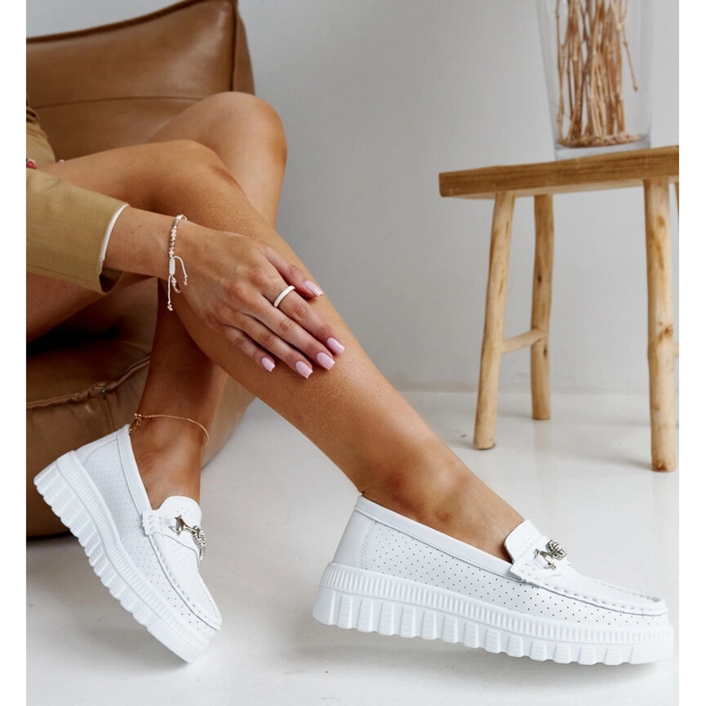 Ženske bijele kožne natikače bijela 1