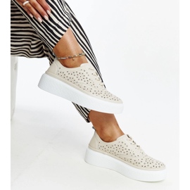 Bež kožne sportske cipele 1