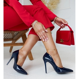 Mornarsko plave lakirane cipele s umetkom od Jadoin kože plava 1