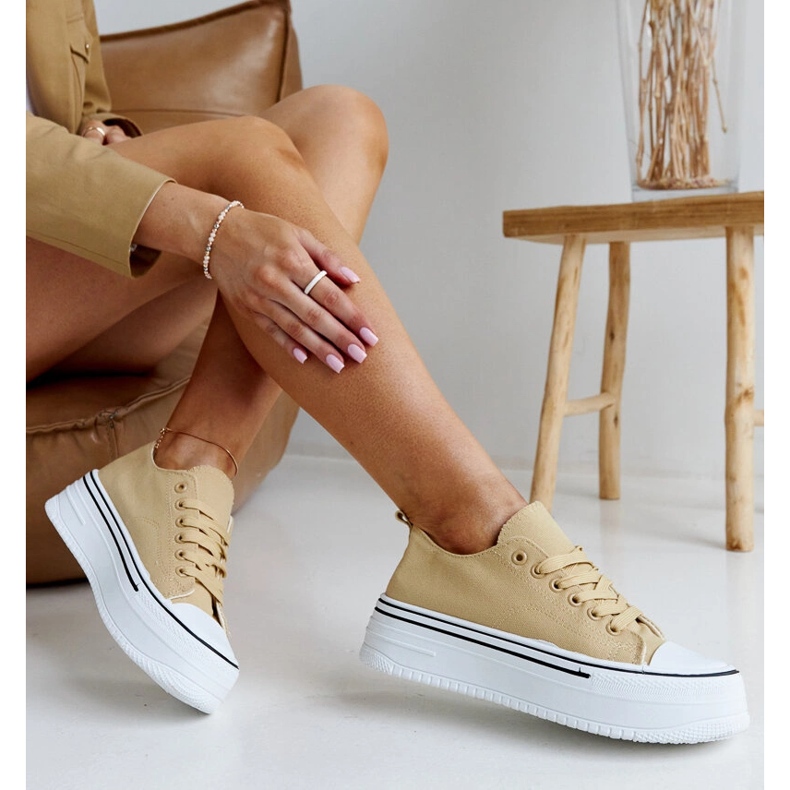 Tamno bež tenisice s debelim Bahira potplatom 1