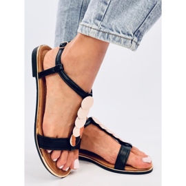 Ennes Crne sandale sa zlatnim ukrasima crna 2