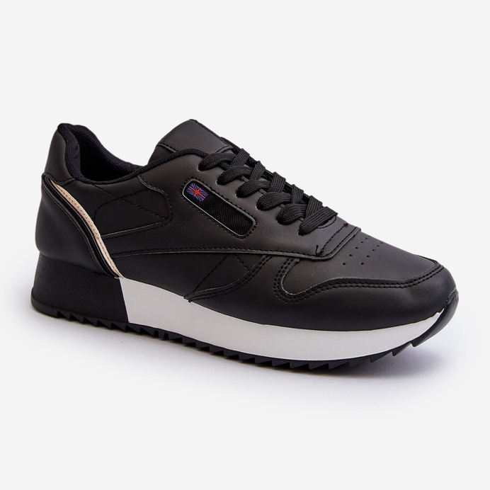 Merida crne kožne sportske cipele s platformom na vezanje crna 1