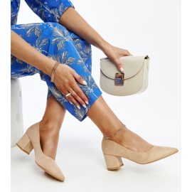 Bež cipele na visoku petu s kožnim umetkom Paris 1