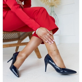 Mornarsko plave lakirane cipele s umetkom od Alsacea kože plava 1