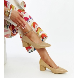 Laičke zlatne svjetlucave cipele na visoku petu zlatni 2