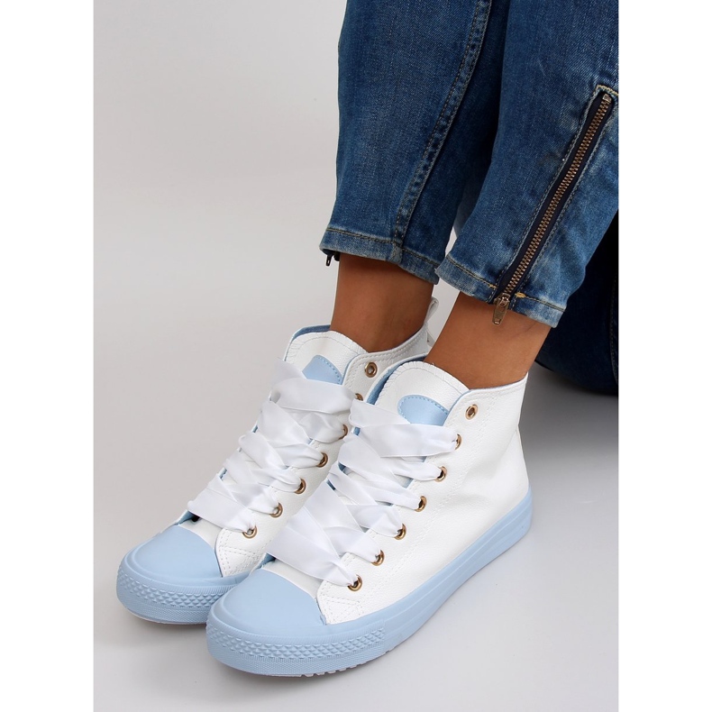 Tenisice za gležnjeve s duplim vezicama bijela plava 2