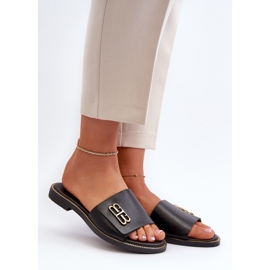 Zazoo 40384 Elegantne ženske kožne japanke, crne crna 2