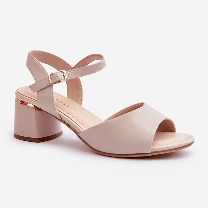 Ženske sandale na nisku petu od eko kože Sergio Leone SK876 svijetlo sive siva 1