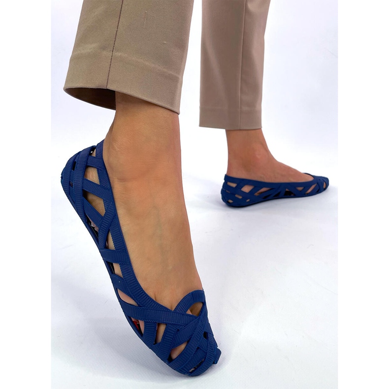 Meliski ažurne balerinke Chassa Navy plava 1