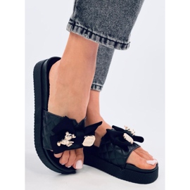 Brandis Black gold japanke s medvjedićem crna 2