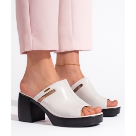 Goodin Bijele ženske japanke na visoku petu bijela 2