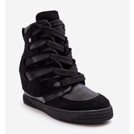 Kožne gležnjače na wedge, crna Amria crno 1