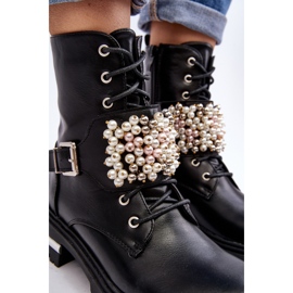 Izolirane ženske radničke gležnjače ukrašene crnim Venizi crna 2