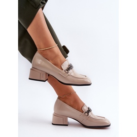 Lakirane kožne cipele na bež bloku S.Barski MR38-960 1