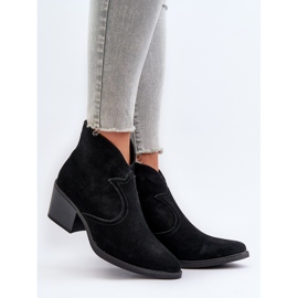 S.Barski Kaubojske čizme od brušene kože s patentnim zatvaračem D&amp;A SN622-29 crne crna 2