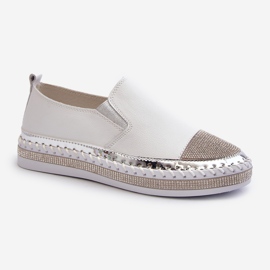 S.Barski Ženske kožne cipele na platformu Bijele D&amp;A LR370 bijela 1