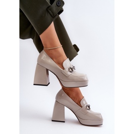 S.Barski Ženske lakirane cipele na visoku petu sive D&amp;A MR38-906 siva 1