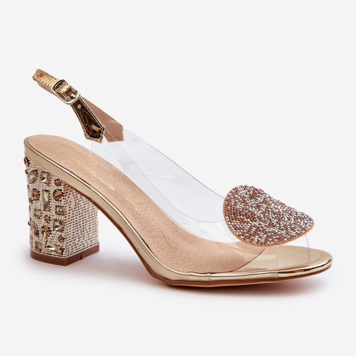 S.Barski Prozirne sandale na visoku petu Zlatne D&amp;A MR38-812 zlatna 2