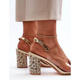 S.Barski Prozirne sandale na visoku petu Zlatne D&amp;A MR38-812 zlatna 1