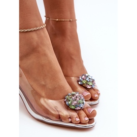 S.Barski Prozirne sandale na visoku petu sa srebrnim ukrasom D&amp;A MR38-454 srebro 1