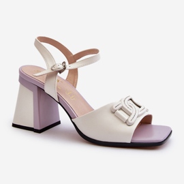 S.Barski Elegantne sandale na visoku petu s ukrasom, bijele D&amp;A MR38-156 bijela 1