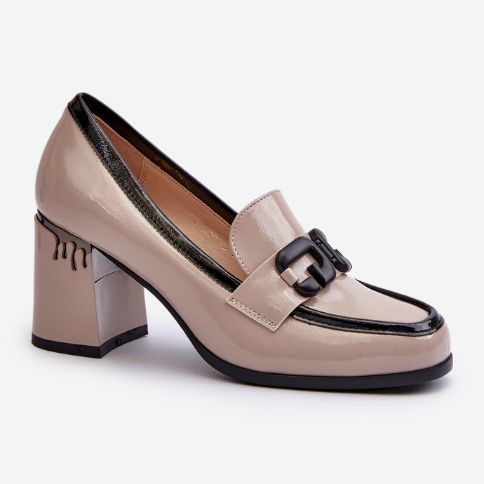 S.Barski Ženske salonke na visoku petu lakirane bež boje D&amp;A MR38-973 1