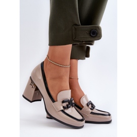 S.Barski Ženske salonke na visoku petu lakirane bež boje D&amp;A MR38-973 2