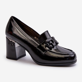 S.Barski Ženske cipele na visoku petu, lakirane crne D&amp;A MR38-973 crna 1