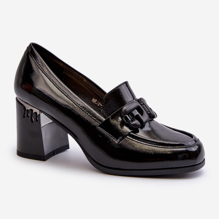 S.Barski Ženske cipele na visoku petu, lakirane crne D&amp;A MR38-973 crna 1