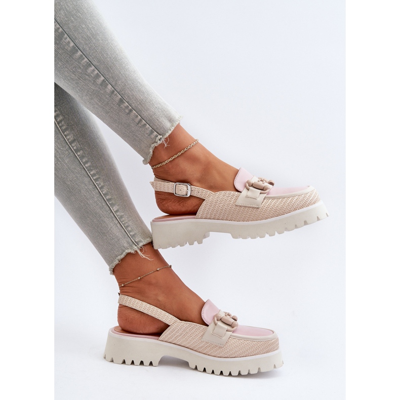 S.Barski Ženske sandale na ravnu petu s ukrasom Bež D&amp;A MR38-656 1