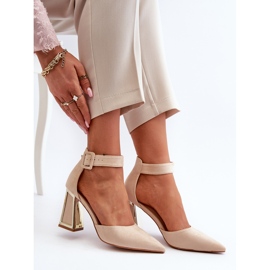 Lodho bež cipele od antilopa na visoku petu 1