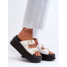 Ženske japanke na masivnoj platformi, bijele Mililena bijela 2