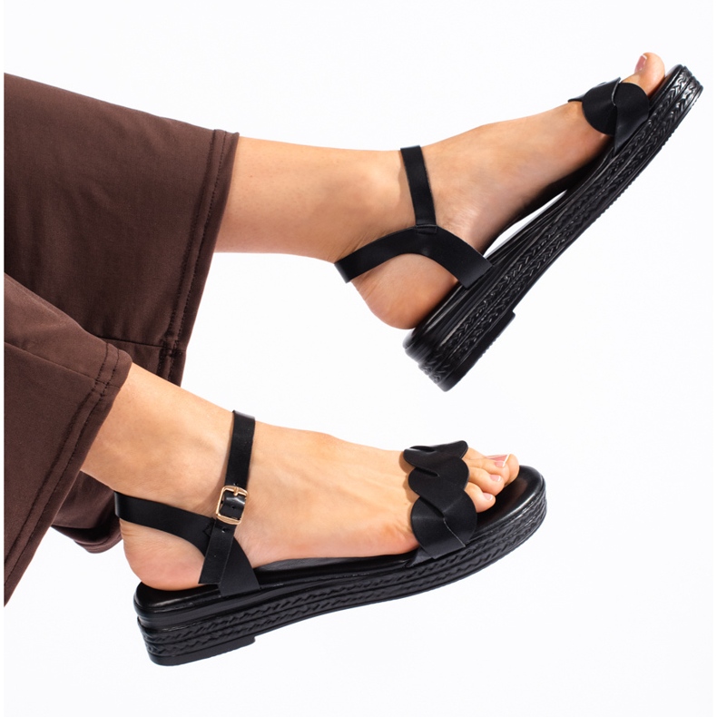 Sabrina Udobne crne ženske sandale crna 1