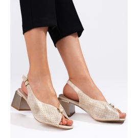 Goodin Elegantne zlatne sandale na visoku petu zlatni 1