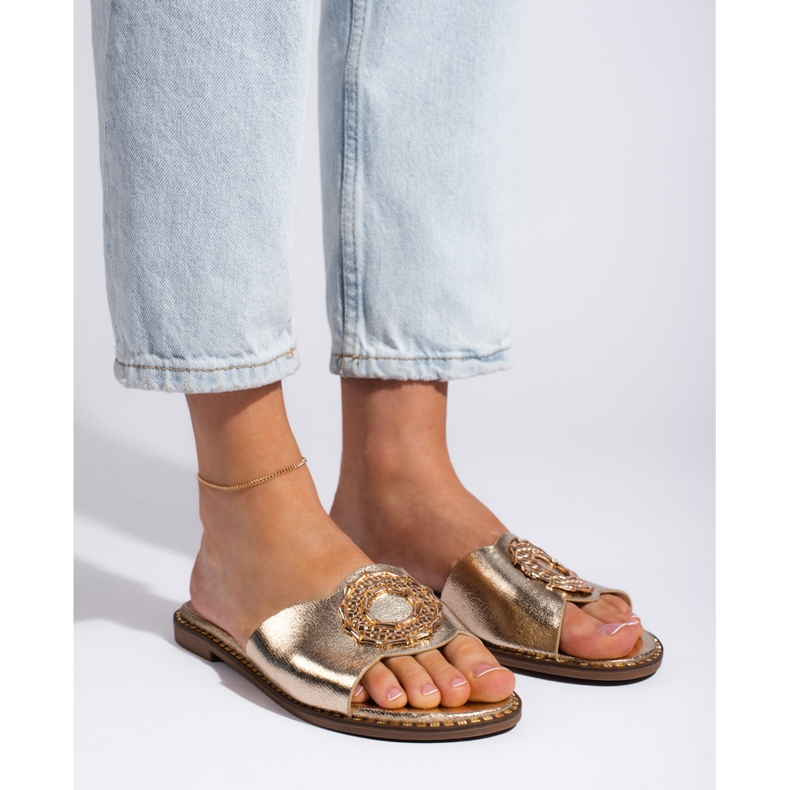 Goodin Ženske zlatne papuče zlatni 2