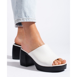 Goodin Bijele ženske japanke na visoku petu bijela 1