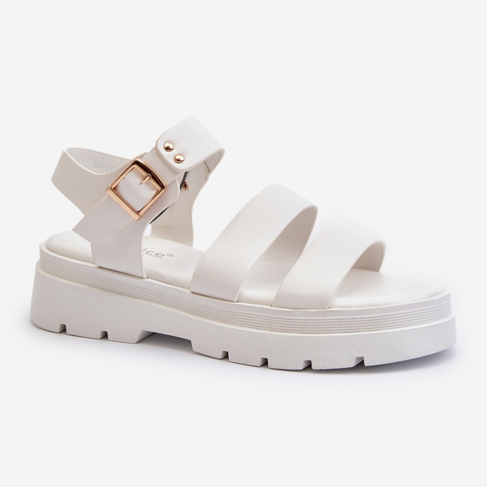 Ženske sandale na masivnom potplatu, bijela nicarda 1