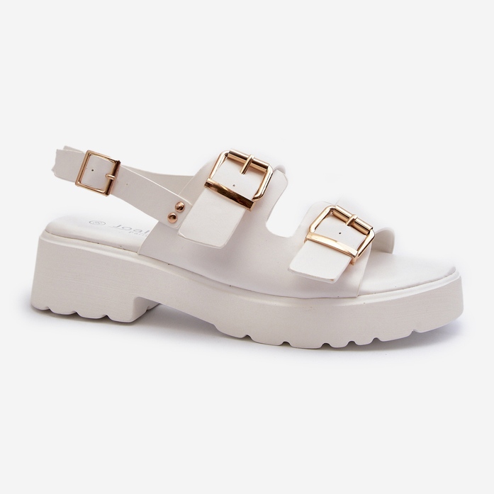 Ženske sandale s kopčama od eko kože Bijela Konanttia 1