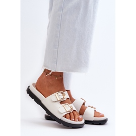 Ženske japanke od eko kože s kopčama, bijele Valmira bijela 2