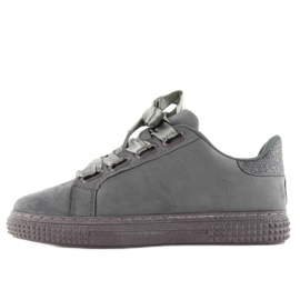 Satenske tenisice 16-535 Sive vezice siva 1