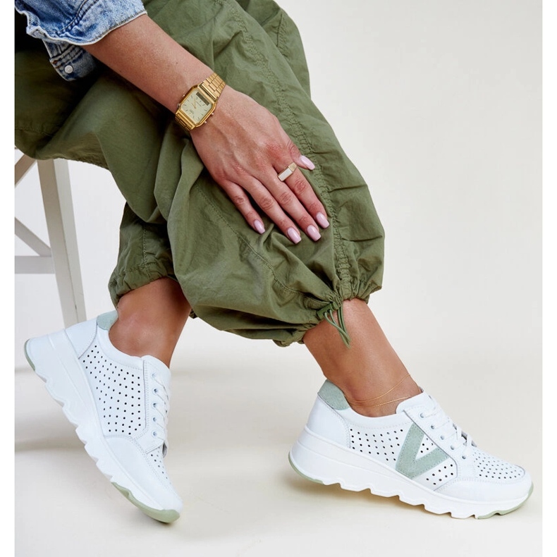 Vinceza bijele kožne ažur tenisice bijela 1