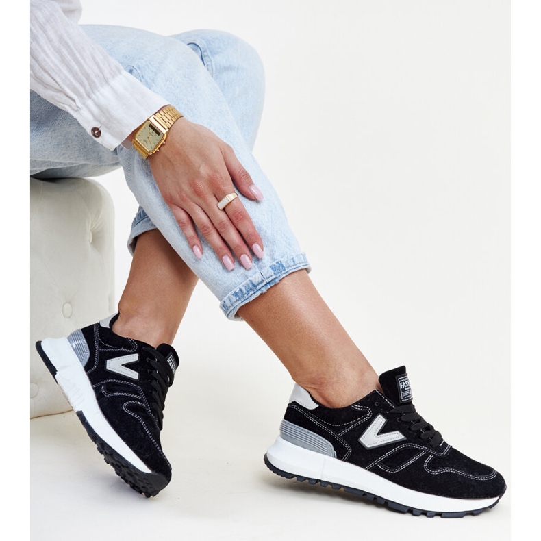 Crne tenisice s debljim eko ​​brušenim Olonio potplatom crna 1