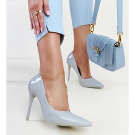 Svijetlosive lakirane cipele s umetkom od Jadoin kože siva 1