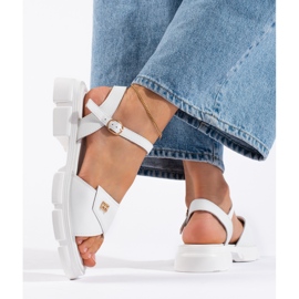 Goodin Udobne ženske bijele kožne sandale bijela 2